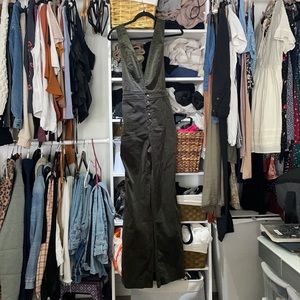corduroy green overall jumpsuit/overalls